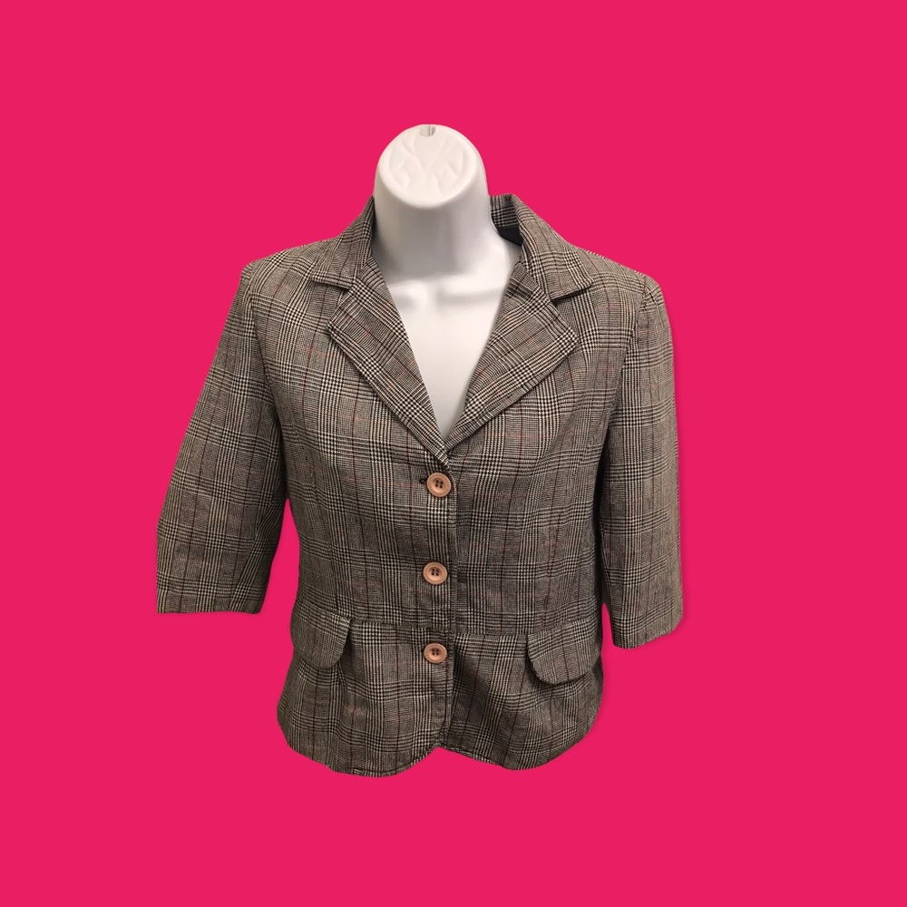 Woman’s Beautiful  Plaid Blazer Designer Bongo Small